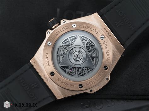 hublot big bang sang bleu gold replica|Hublot 18k with rubber strap.